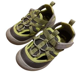 OshKosh Everplay Flexible Outsole Bump Toe Sandal Shoe Neon Green Toddler 7 EUC